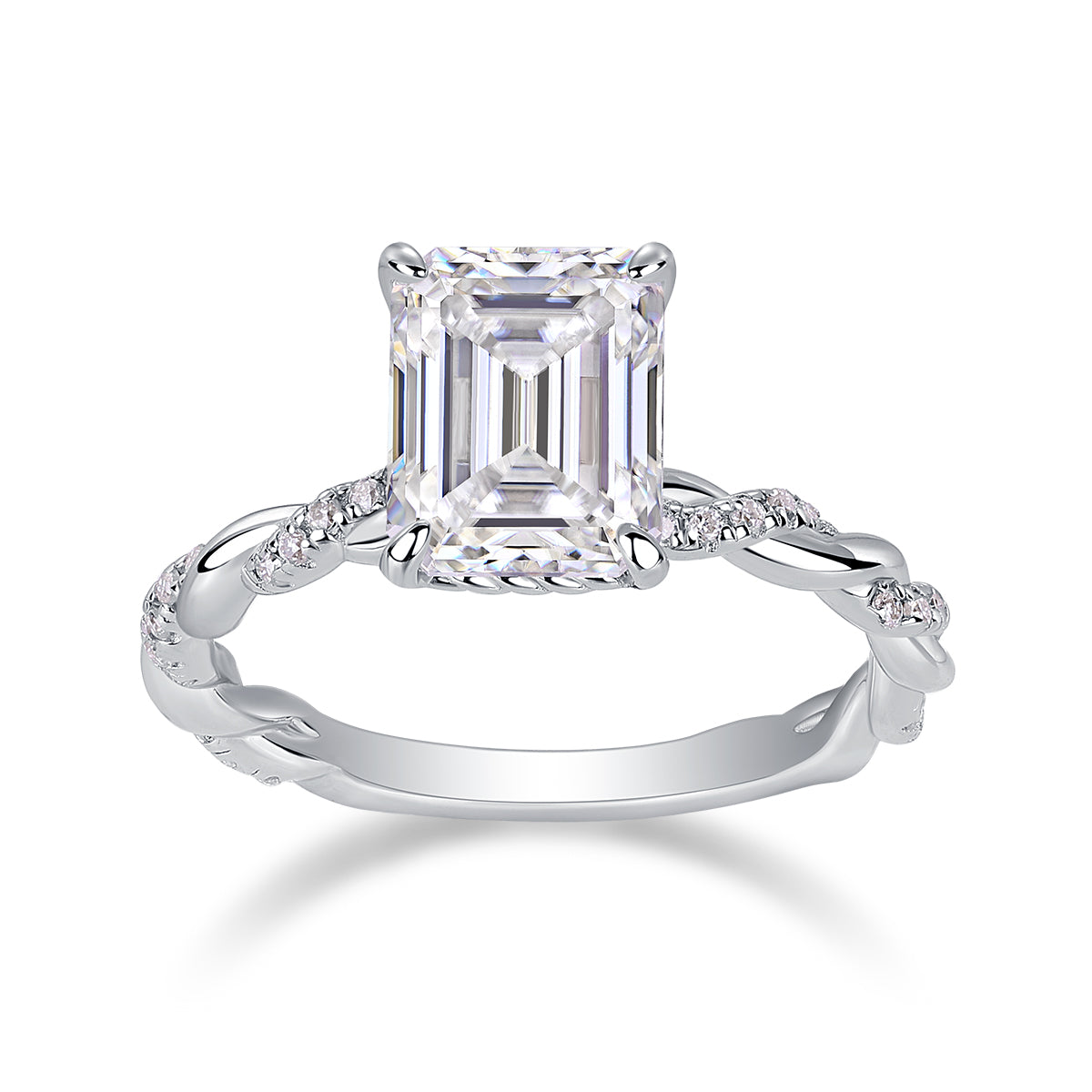 Chasing Light - A Fashionable Diamond Jewelry Piece Set With Moissanite S925 Sterling Silver And Platinum-plated Diamond Ring