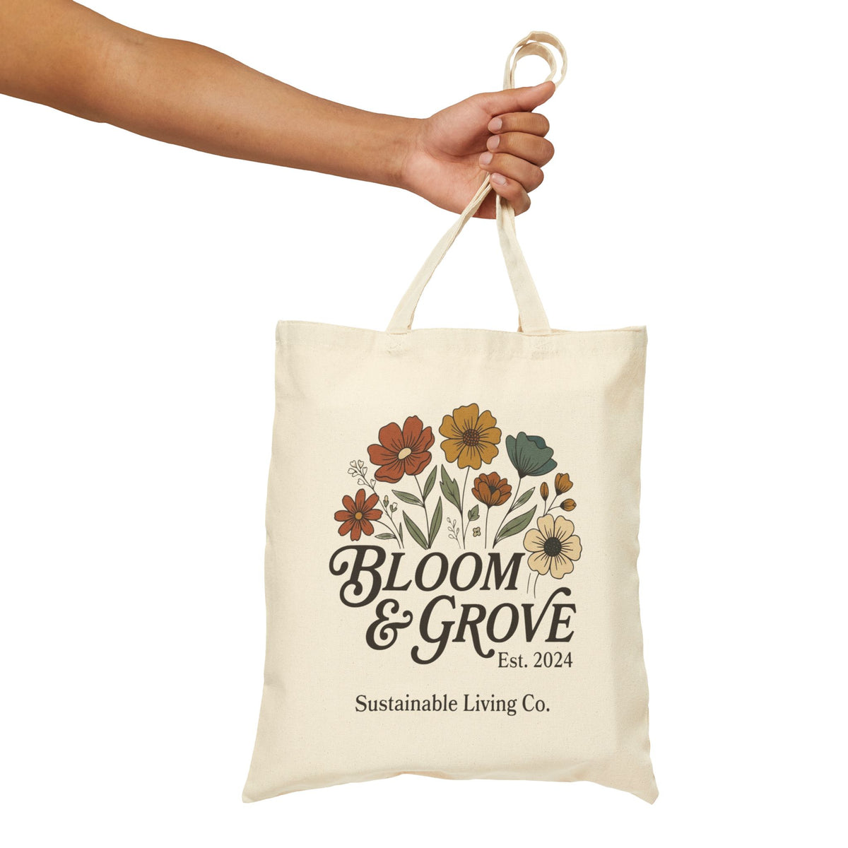 Floral Bloom & Grove Canvas Tote