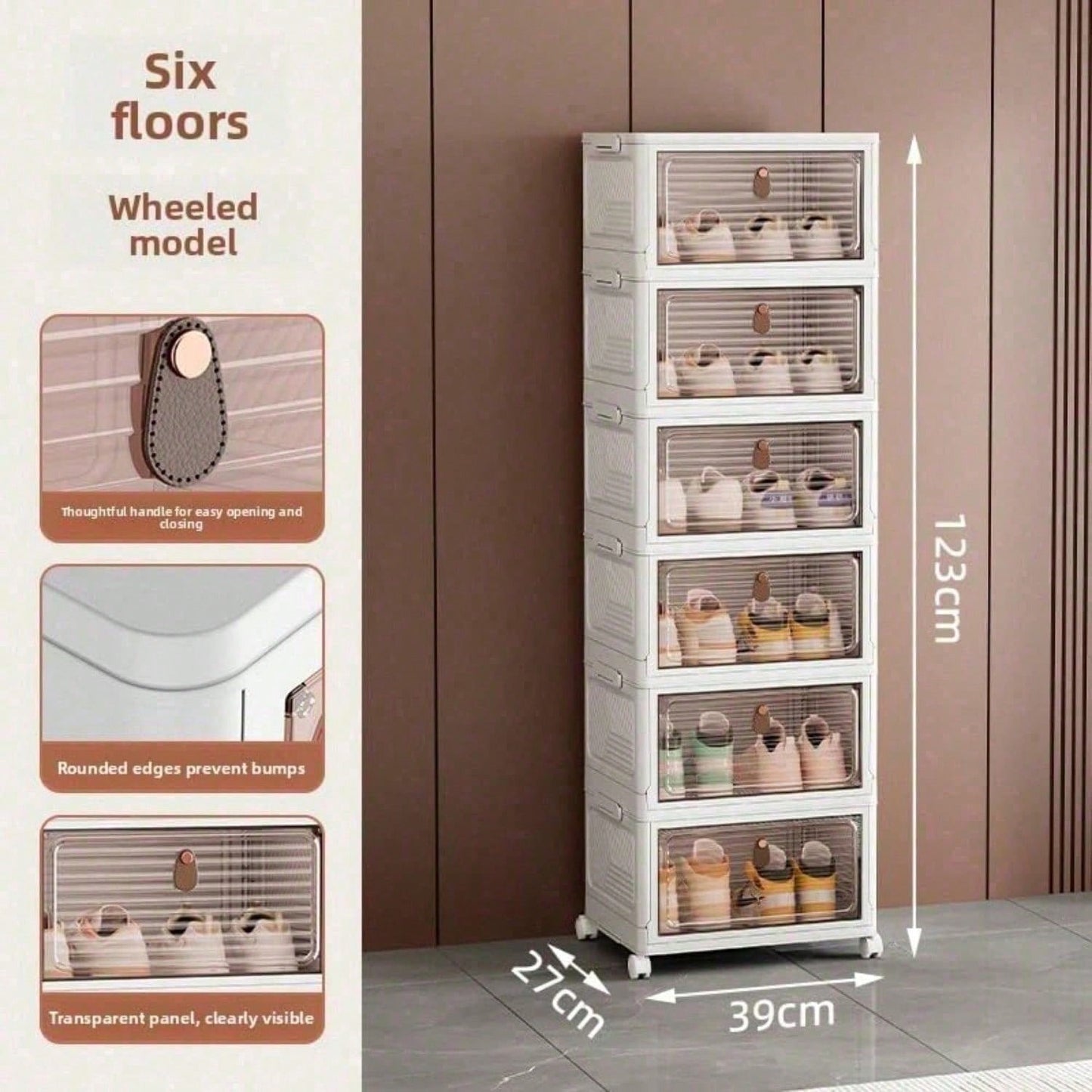 Dustproof Clear Plastic Shoe Storage Box Stackable Foldable 3Tier Shoe Cabinet Organizer For Home Bedroom Entryway