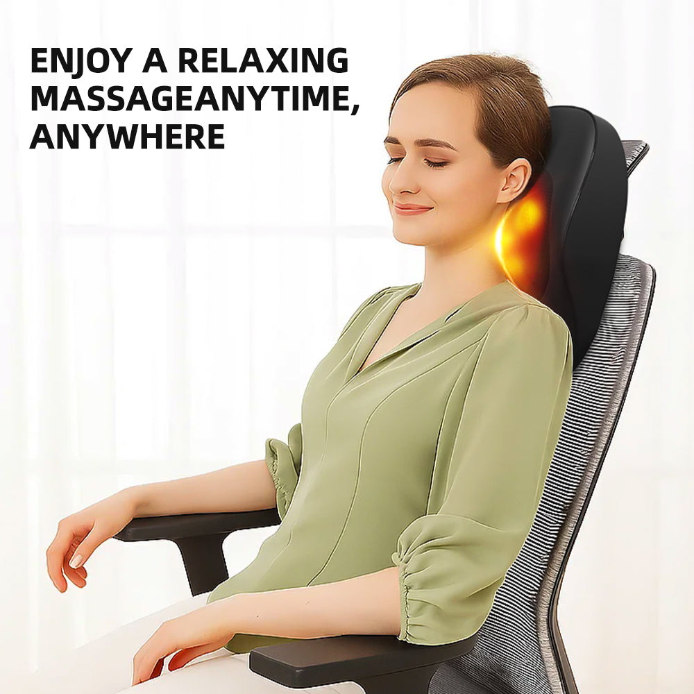 Smart Massage Cushion 3 Speed Multifunction Neck Back Shoulder Massager With Heat Relief Home Office Car Portable Relaxation Gift