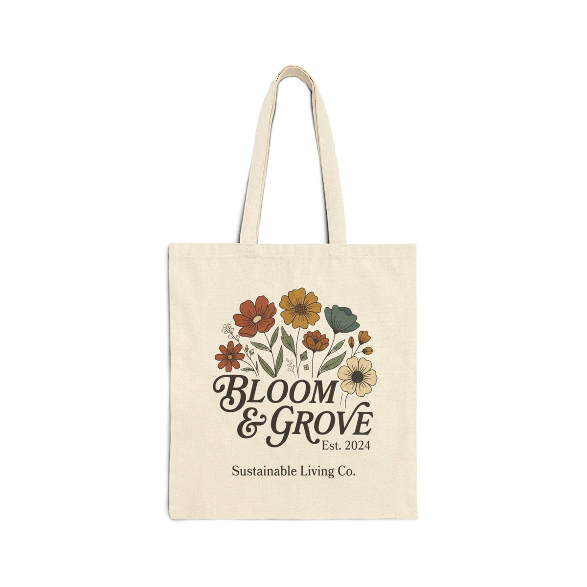 Floral Bloom & Grove Canvas Tote