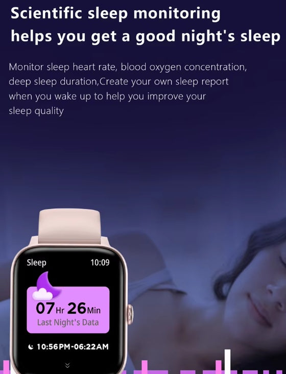 Smart Watch For Men and Women 1.83inch BT Face Heart Rate Fitness Tracker