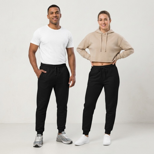 Embroidered Cozy Sweatpants — Soft Fleece Joggers for Lounging & Everyday Wear